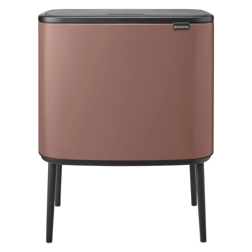 Кош за боклук Brabantia Bo Touch 1008856, 11+23 л, Плавно и безшумно отваряне, Голям отвор, Сатенено покритие, Кафяв