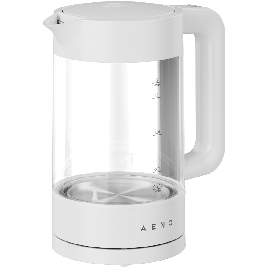 Електрическа кана за вода AENO AEK0005, 2200W, 1.7 л, 40-100°C, 360° основа, STRIX, LED дисплей, Филтър, Бял