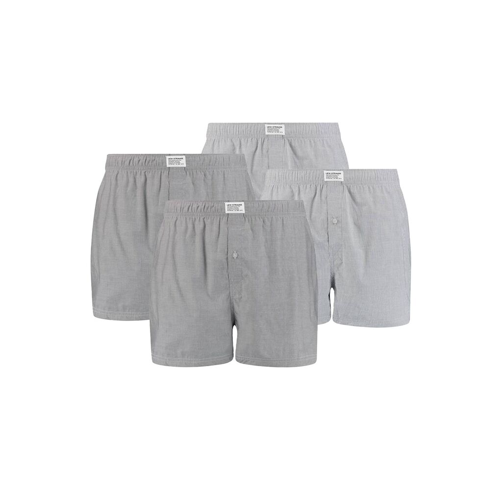 Едноцветни боксрки - 4 чифта - Сив в сиво Levis с най-ниска цена