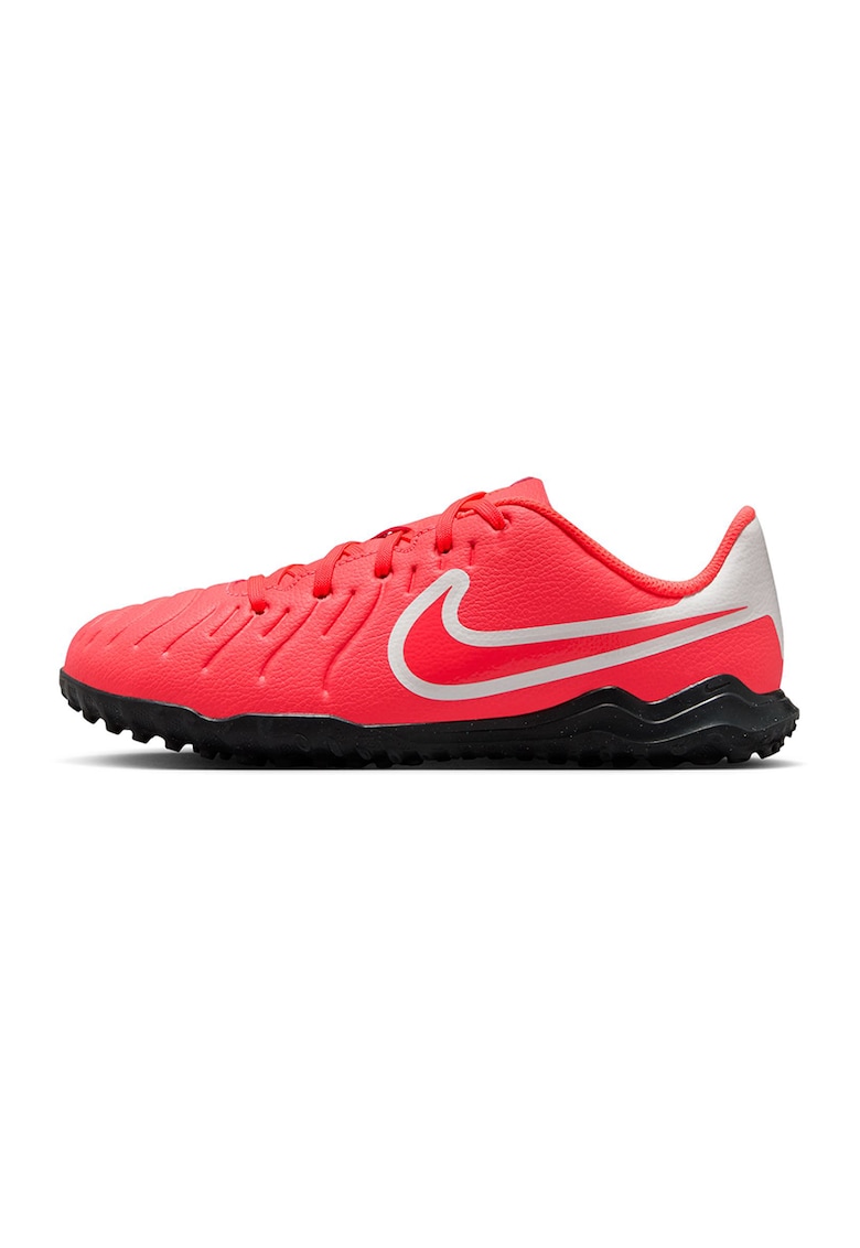 Футболни обувки Jr. Tiempo Legend 10 Club Turf - Бял/Неоново червено
