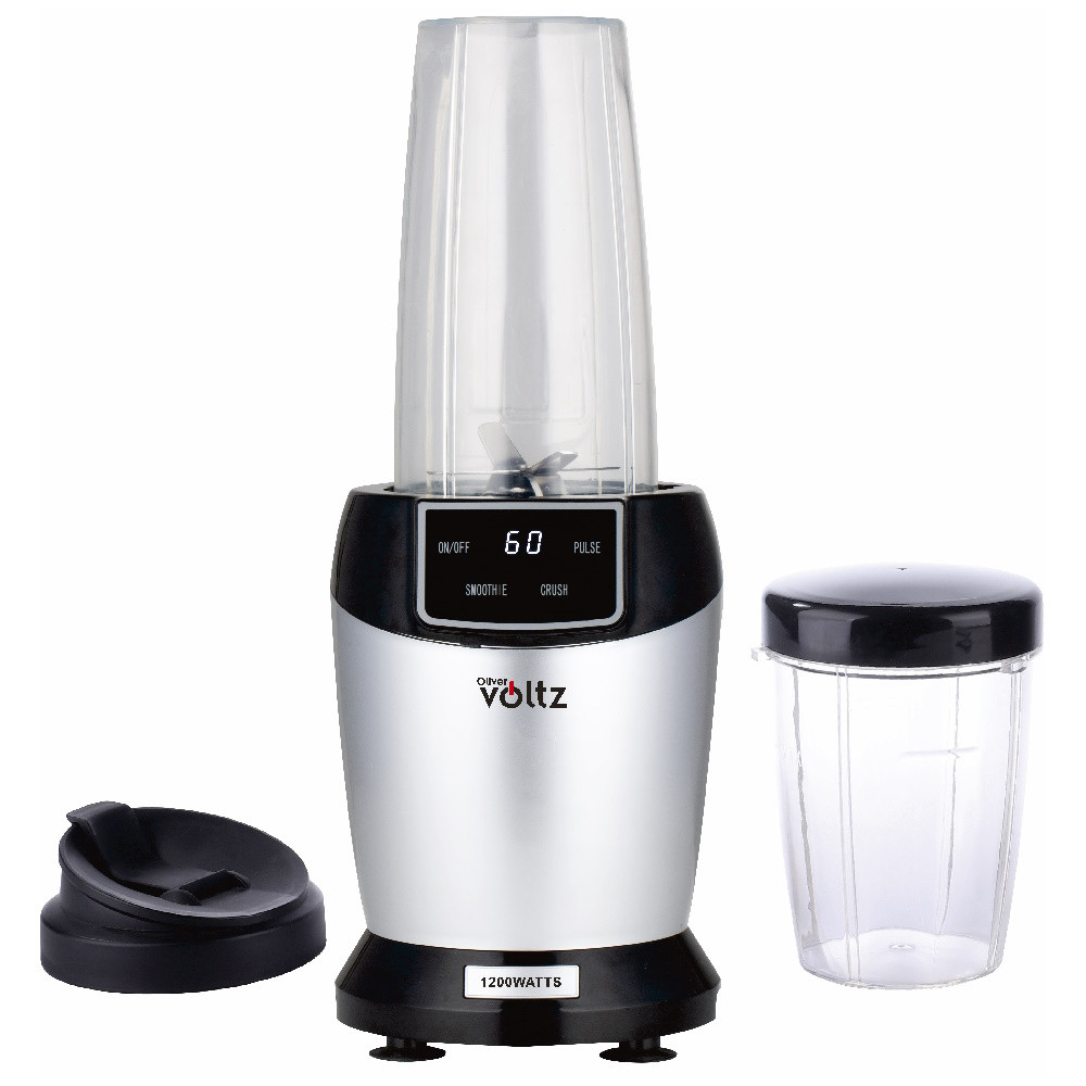 Нутри блендер Oliver Voltz OV51162FS, 1200W, 2 чаши, 1 л/800 мл, Без BPA, LED дисплей, Сребрист