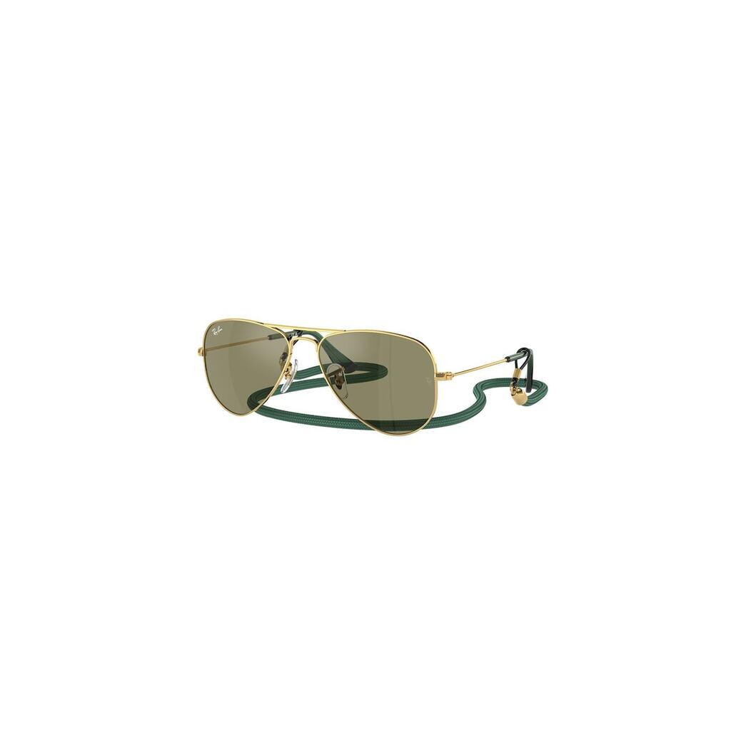 Слънчеви очила Aviator с поляризация и метална рамка - Златист/Папратово зелено