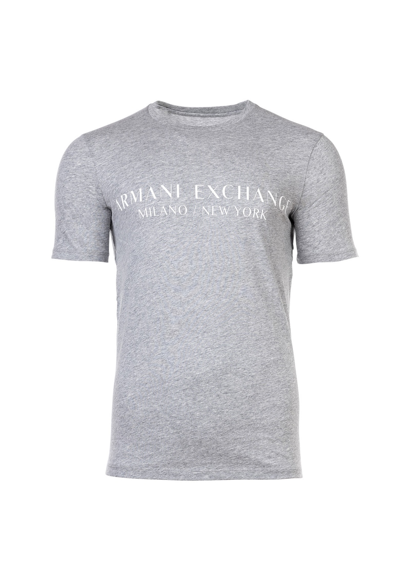 Тениска по тялото с лого - Сив в сиво ARMANI EXCHANGE - топ цена