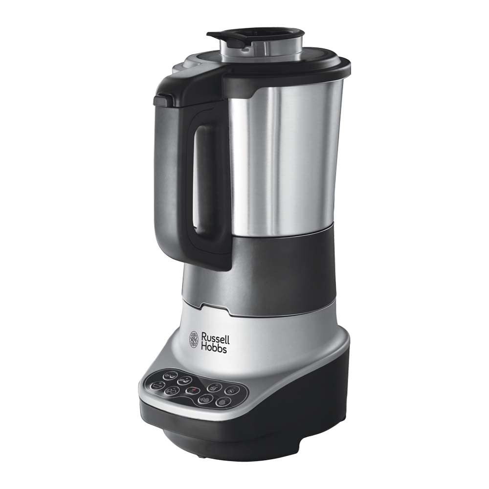 Блендер за супа с нагревател Russell Hobbs Soup & Blend 21480-56, 1200W, 1.75L, 8 програми, Звук, Поддържане на топлина, Черен/инокс