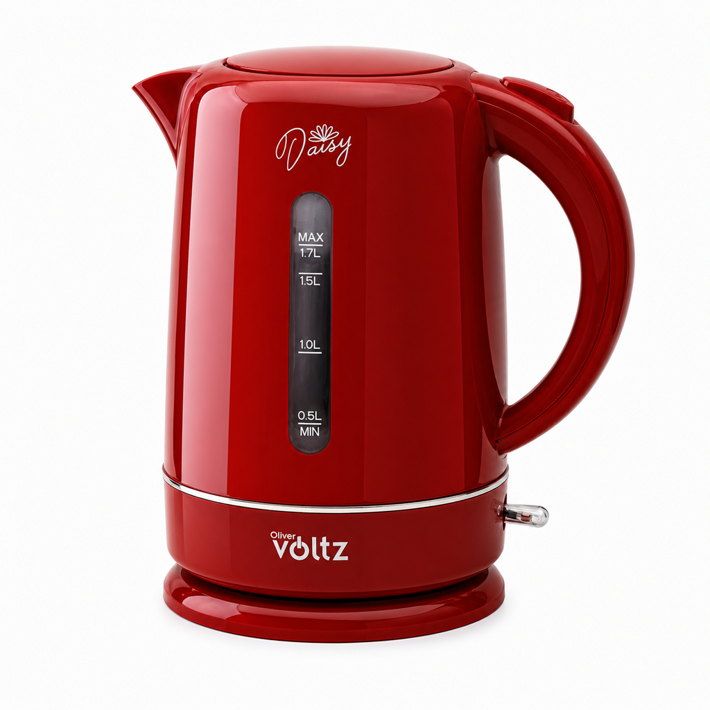 Електрическа кана Oliver Voltz Daisy OV51230W, 2200W, 1.7 л, Автоматично изключване, Червен