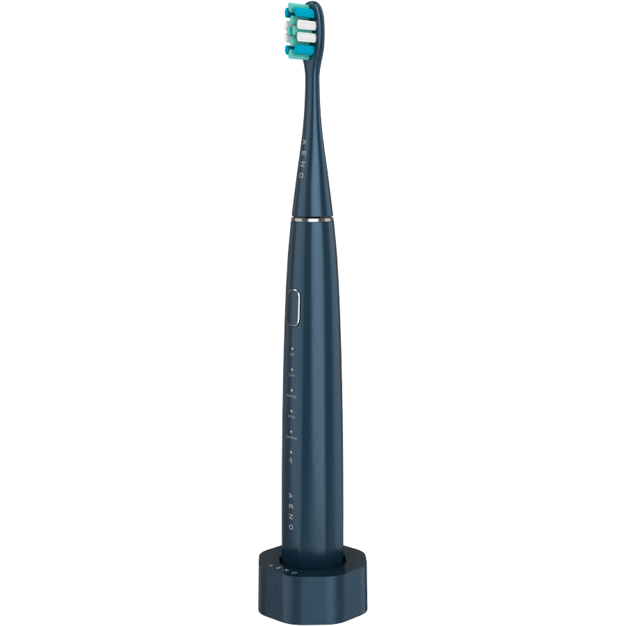 Електрическа звукова четка за зъби AENO ADB0010N, 5W, DuPont™, Таймер, 5 режима, 90 дни с едно зареждане, Син
