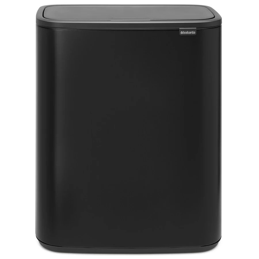 Кош за боклук Brabantia Bo Touch 1003218, 2x30 л, Плавно и безшумно отваряне, Голям отвор, Черен мат