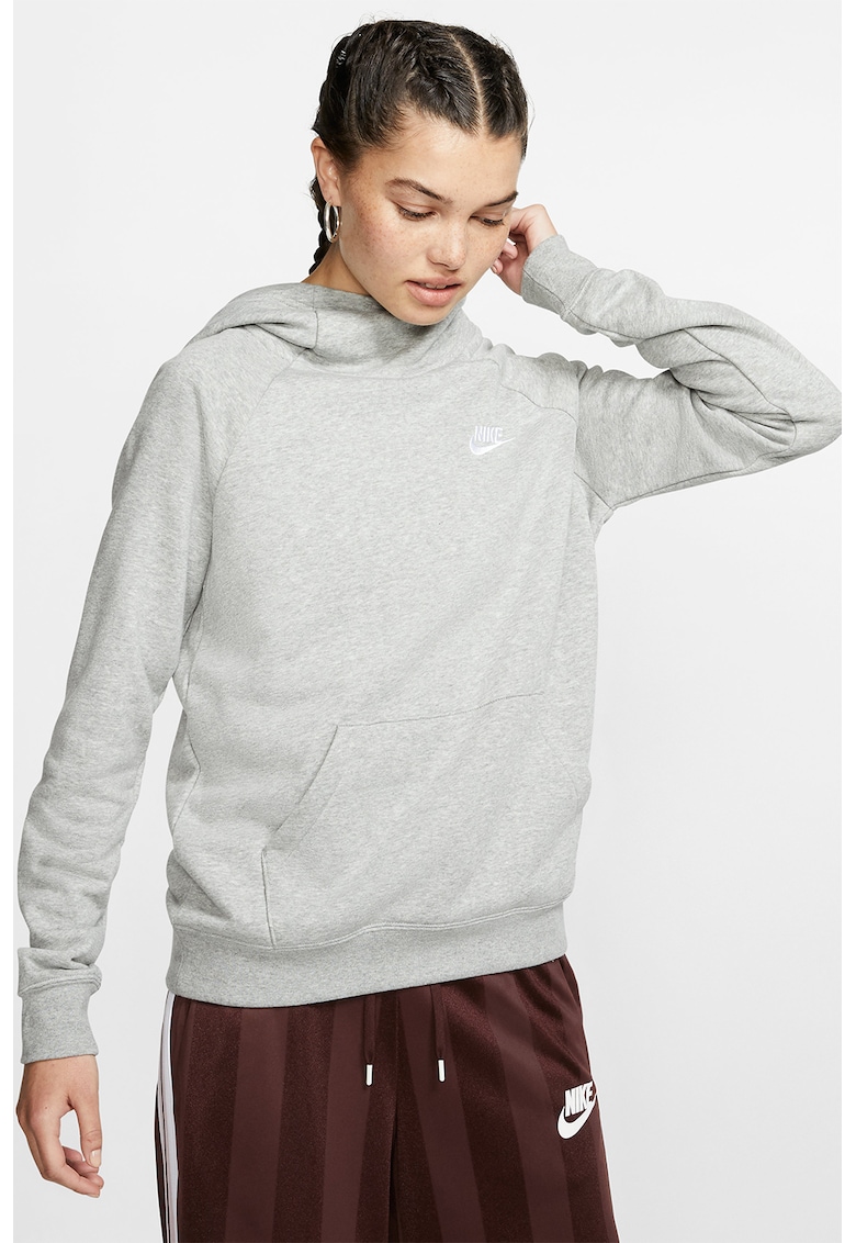 Суитшърт Sportswear Essential с качулка и джоб тип кенгуру - Сив меланж
