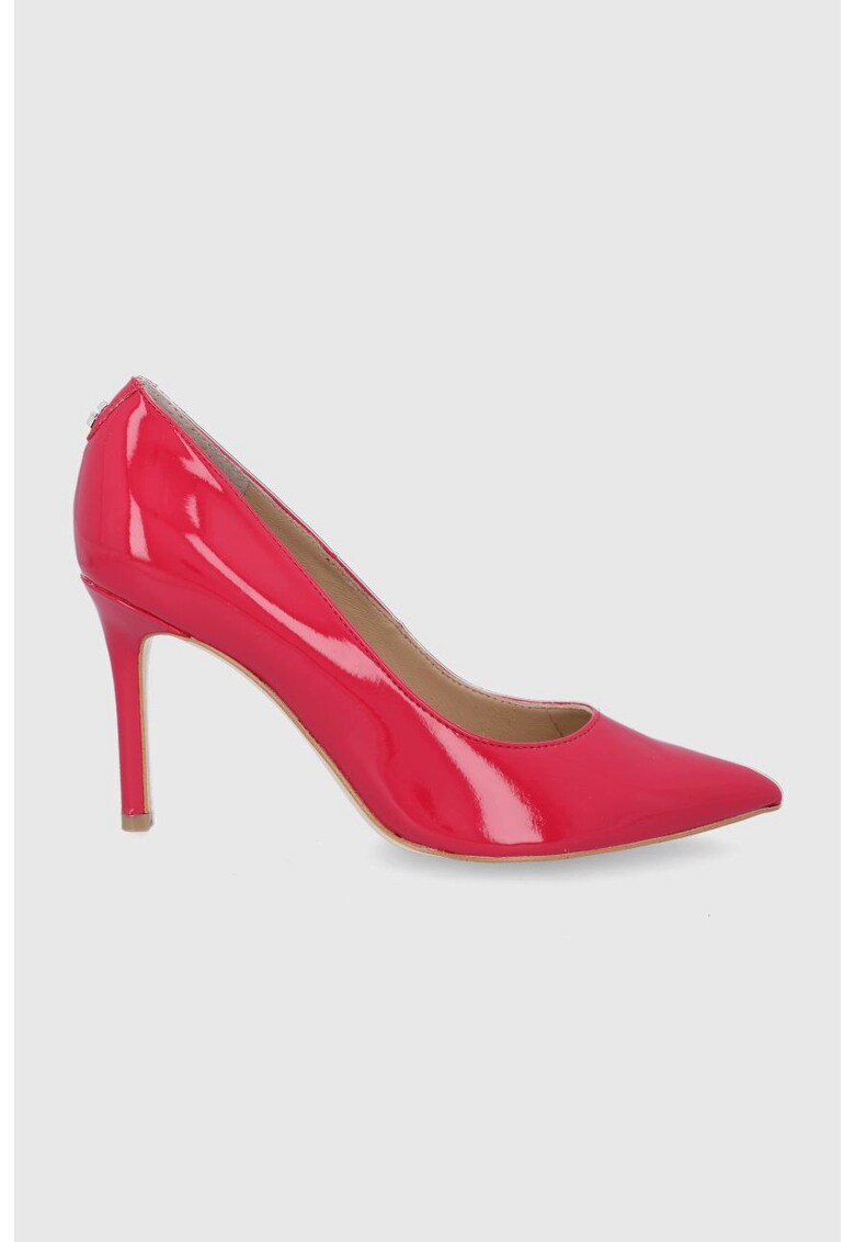 Обувки тип stiletto от екологична кожа с лак 11864 - Червен