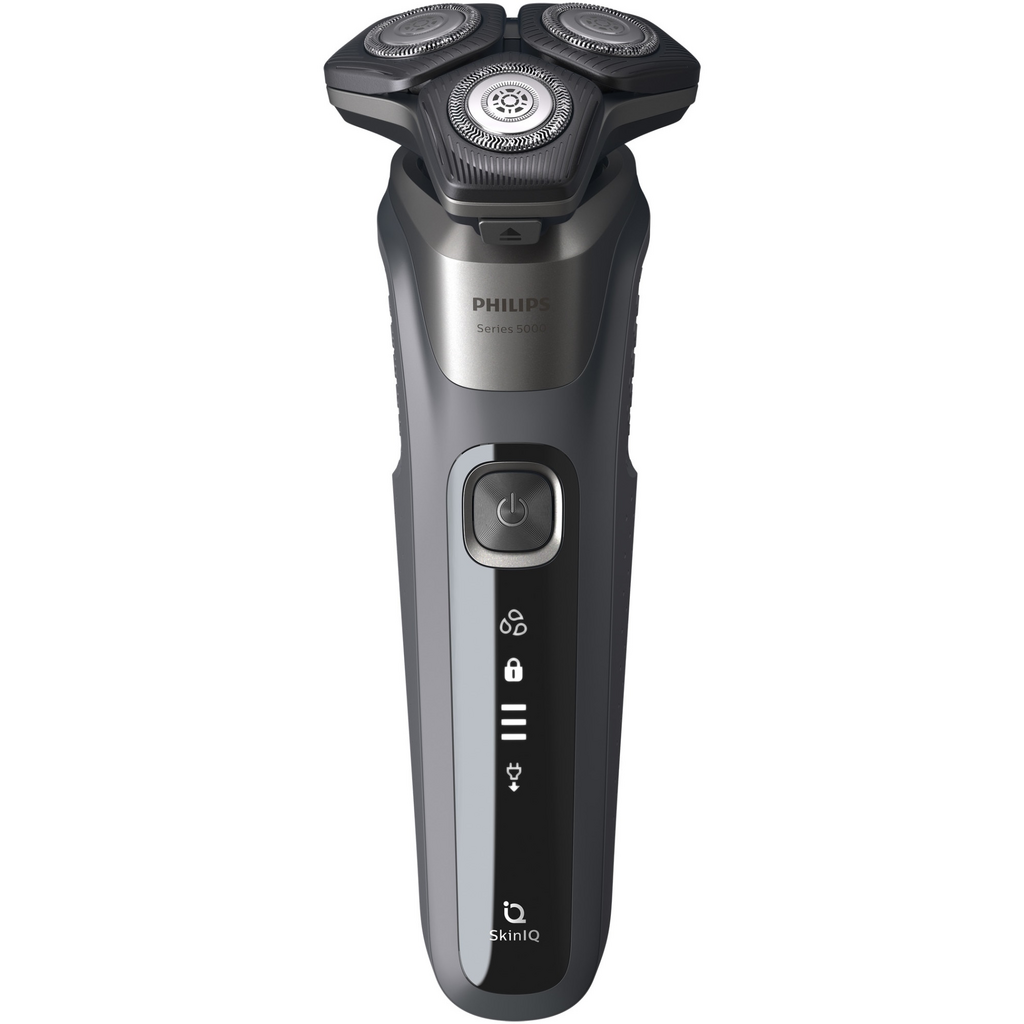 Електрическа самобръсначка Philips Shaver Series 5000 S5887/10, 9W, 60 мин, Мокро/сухо, Вграден тример, SkinIQ, PowerAdapt, 360° глави, Самонаточващи ножове ...