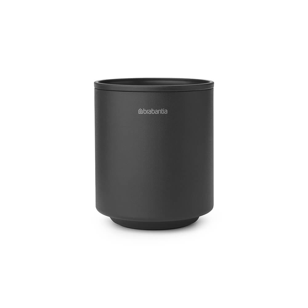 Стойка за четки за зъби Brabantia MindSet 1005684, Лесно почистване, Широк отвор, Минерално покритие, Тъмносив