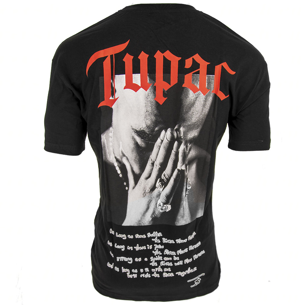Стилни мъжки Мъжка тениска Tupac черна Ft6… на най-добра цена