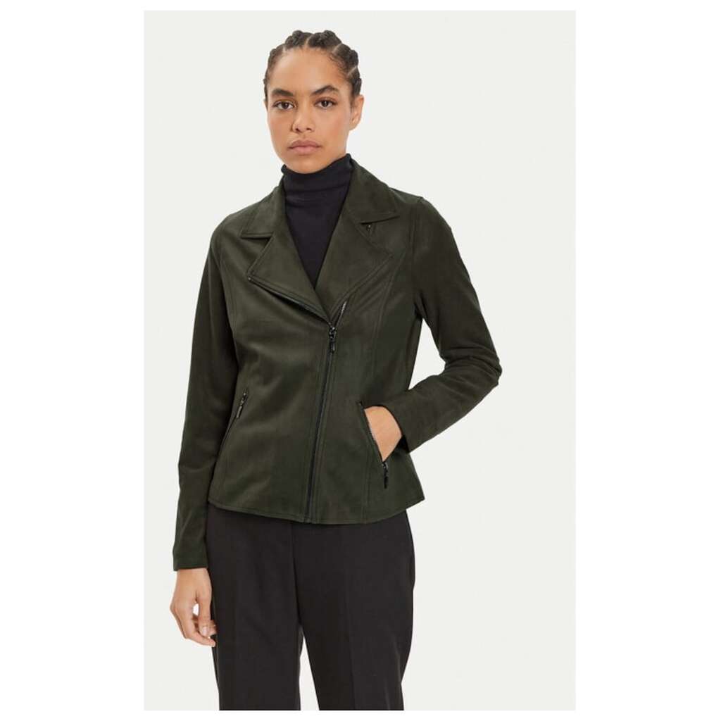 Faux Leather Jacket 15001386 Green Regular Fit - Еко-кожа