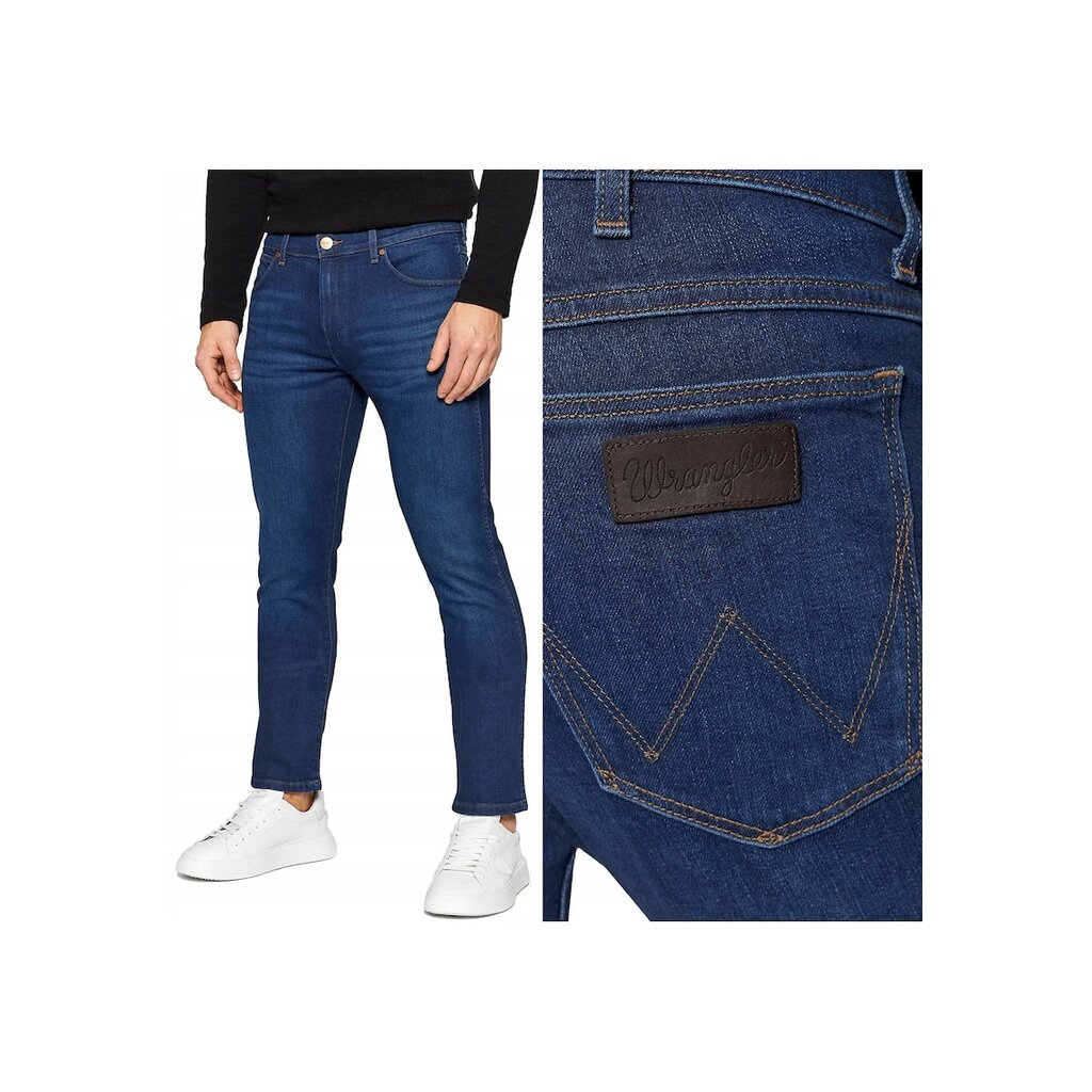 Мъжки дънки - Wrangler  стеснен силует - тъмносин - Син