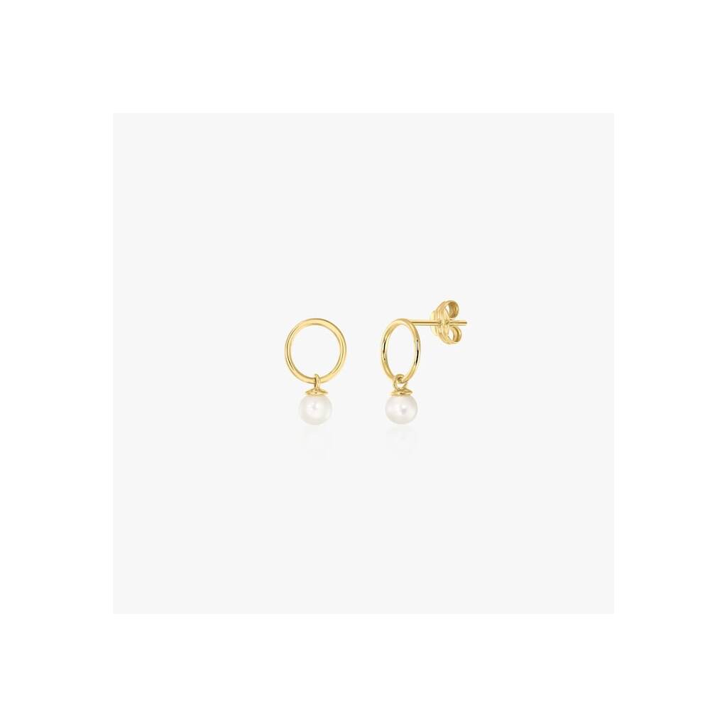 Златни обеци Mini Studs - Естествени перли