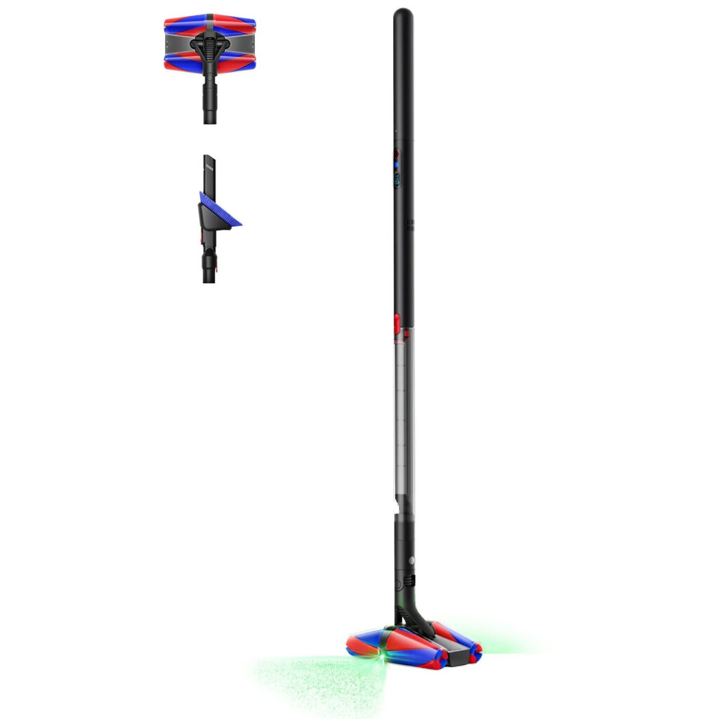 Вертикална прахосмукачка Dyson PencilVac Fluffycones 492689-01, 55 AW, 30 мин, 80 мл, 140000 Hyperdymium™, Ултратънък дизайн, LED осветление, Черен