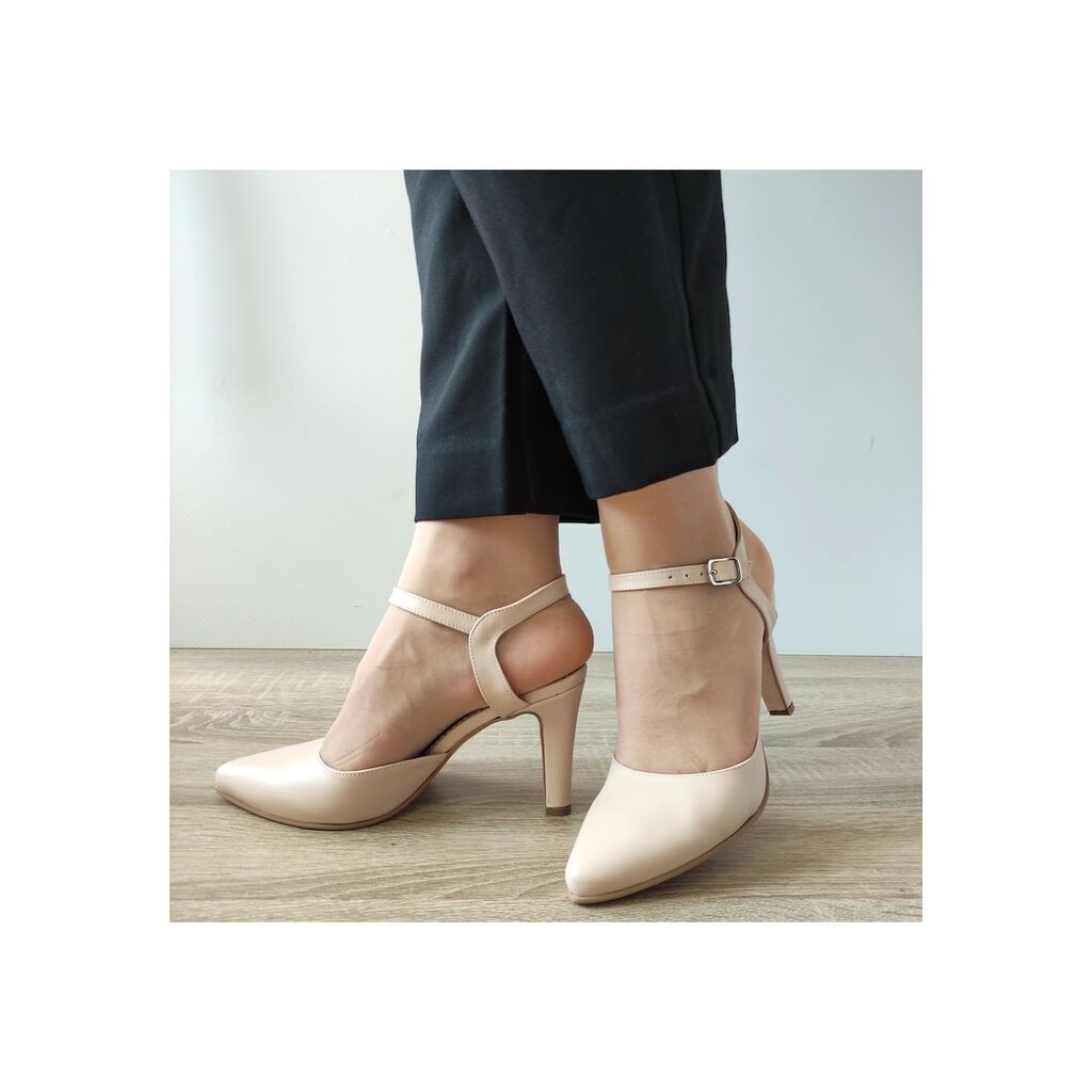 3295-3 Дамски разкроени обувки Pink Beige - Pink Beige - Розово/Hюд цвят