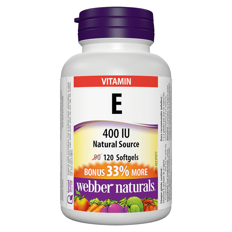 Vitamin E 400 IU - Витамин Е (d-алфа токоферил ацетат) 400 IU, 120 софтгел капсули