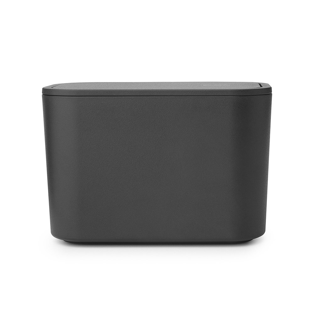 Кошче за отпадъци за баня Brabantia MindSet 1005688, Минерално покритие, Люлеещ се капак, Тъмносив