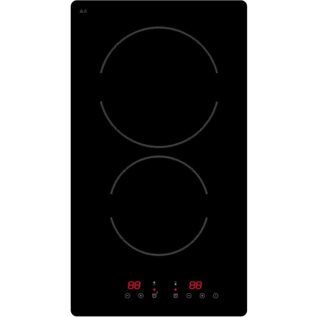 Керамичен плот за вграждане Crown VCPK32.C, 3000W, Двоен, Таймер 90 мин, Черен