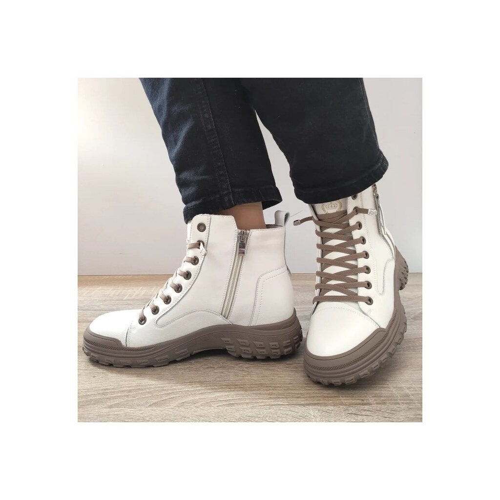 Ежедневни дамски боти  A292 Off White (Grey) - Off White - Бял