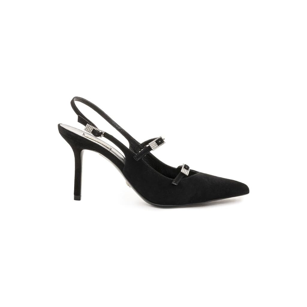 Keesha Suede Shoes With Decorative Buckles - Черен