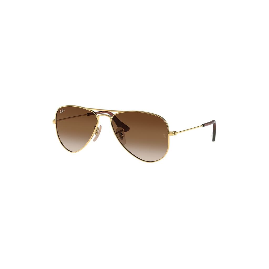 Слънчеви очила Aviator с поляризация и метална рамка - Златист/Коняк кафяв