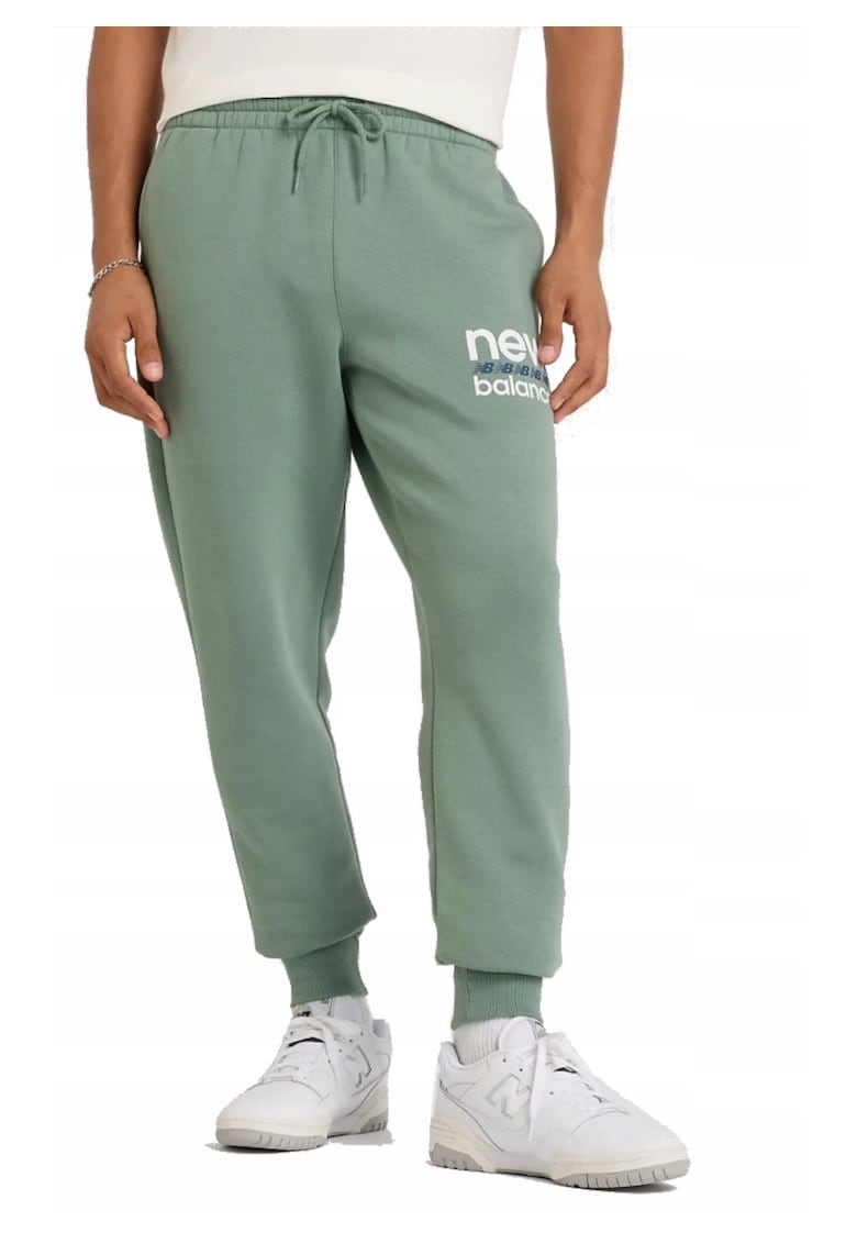 Sweatpants With Logo Print On The Leg - Зелен