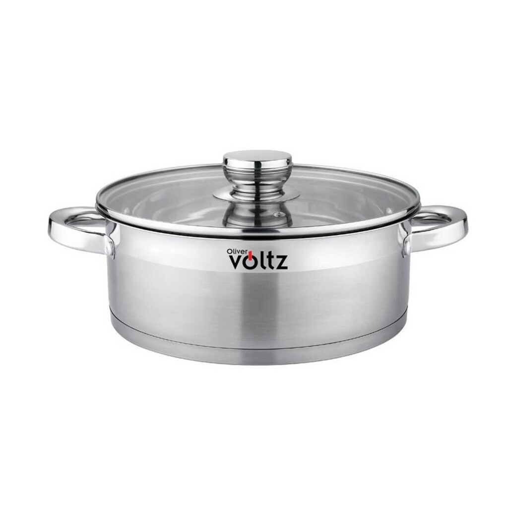 Тенджера Oliver Voltz OV51210Q26, 5.1 л, 26 x 10 см, Плитка, Индукция, Дебело дъно, Инокс
