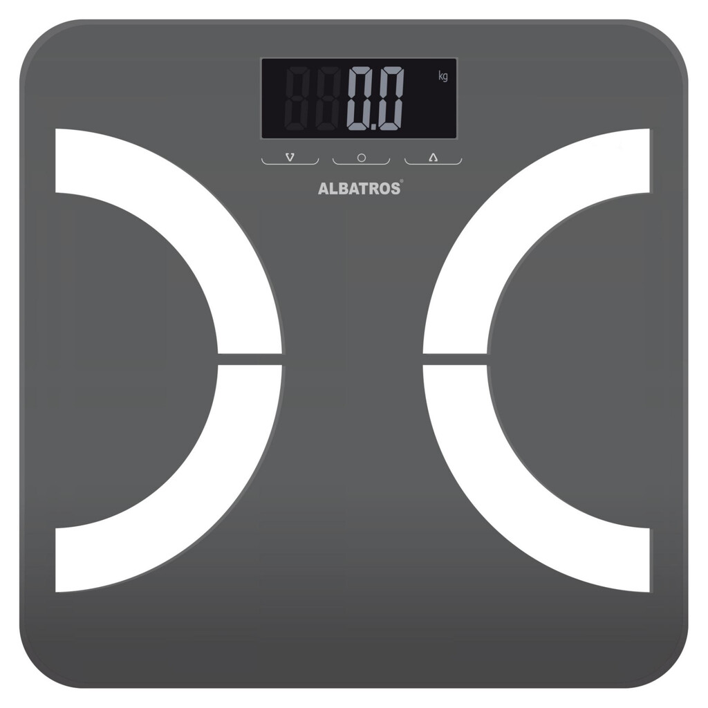 Кантар-анализатор Albatros Body Planner, До 180 кг, BIA, LED, kg/lb/st, Сив