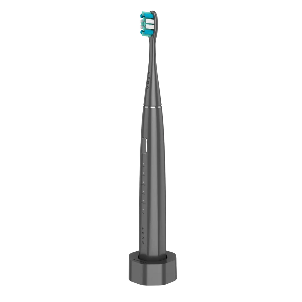 Електрическа звукова четка за зъби AENO ADB0010G, 5W, DuPont™, Таймер, 5 режима, 90 дни с едно зареждане, Сив