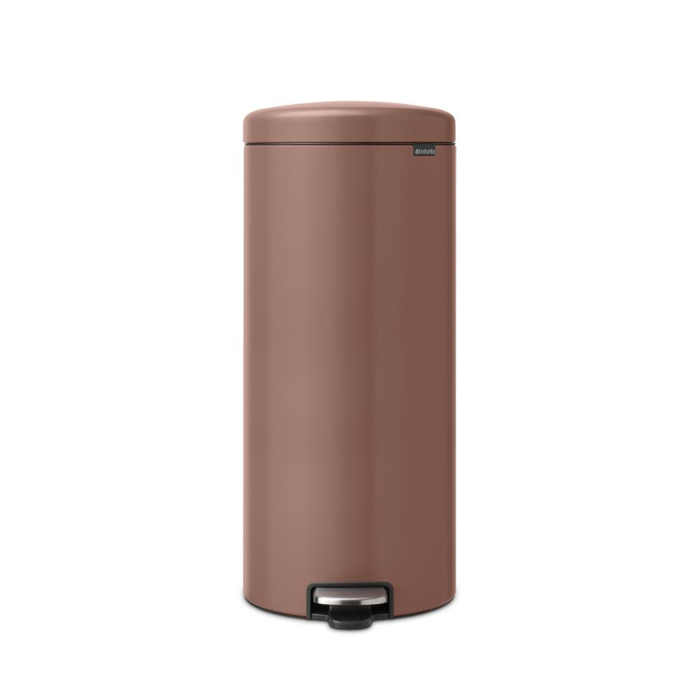 Кош за боклук с педал Brabantia NewIcon 1008853, 30 л, Плавно затваряне, Противоплъзгаща основа, Сатенено покритие, Кафяв