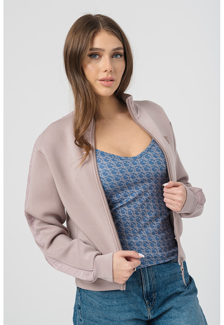 Фитнес суитшърт с цип - Бледовиолетов GUESS - Сравни цени - цена