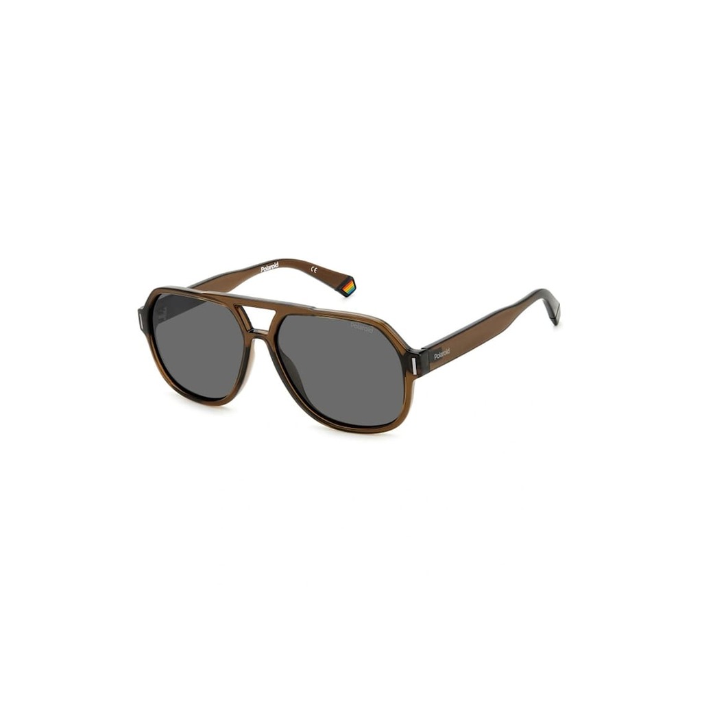 Унисекс слънчеви очила Aviator с поляризация - Кафяв/Антрацитно сиво