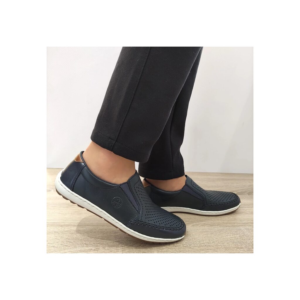 Мъжки перфорирани ежедневни обувки  08868-15 Navy Blue - Тъмносин - Тъмносин