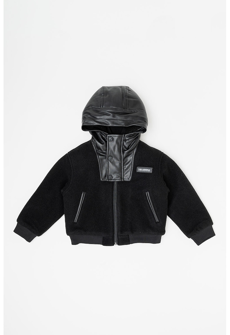 Яке с вълна - Черен в черно KARL LAGERFELD KIDS - Цена