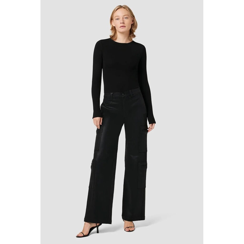 HD1 High Rise Cargo Straight Jeans - Черен