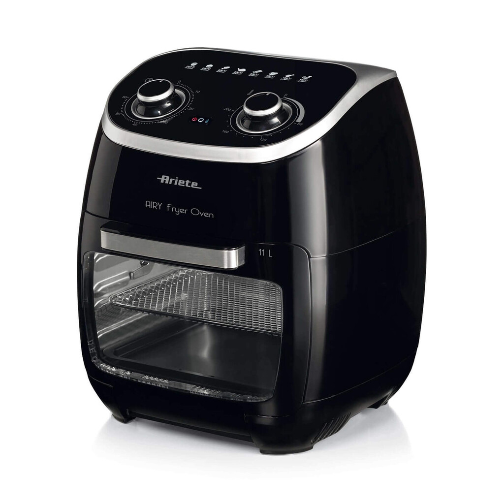 Фритюрник-фурна с горещ въздух Ariete AIRY FRYER OVEN 4619/00, 2000W, 11 л, 8 програми, 80-200C, Ротационен грил, Таймер, Черен
