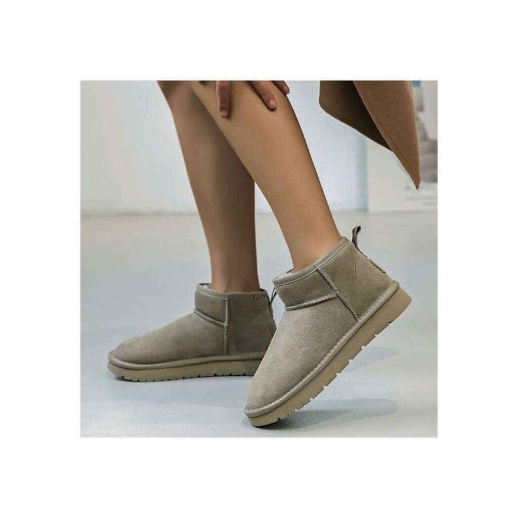 Дамски боти от естествена кожа B-JB1966 111 - Taupe 8745 - Сиво-кафяв