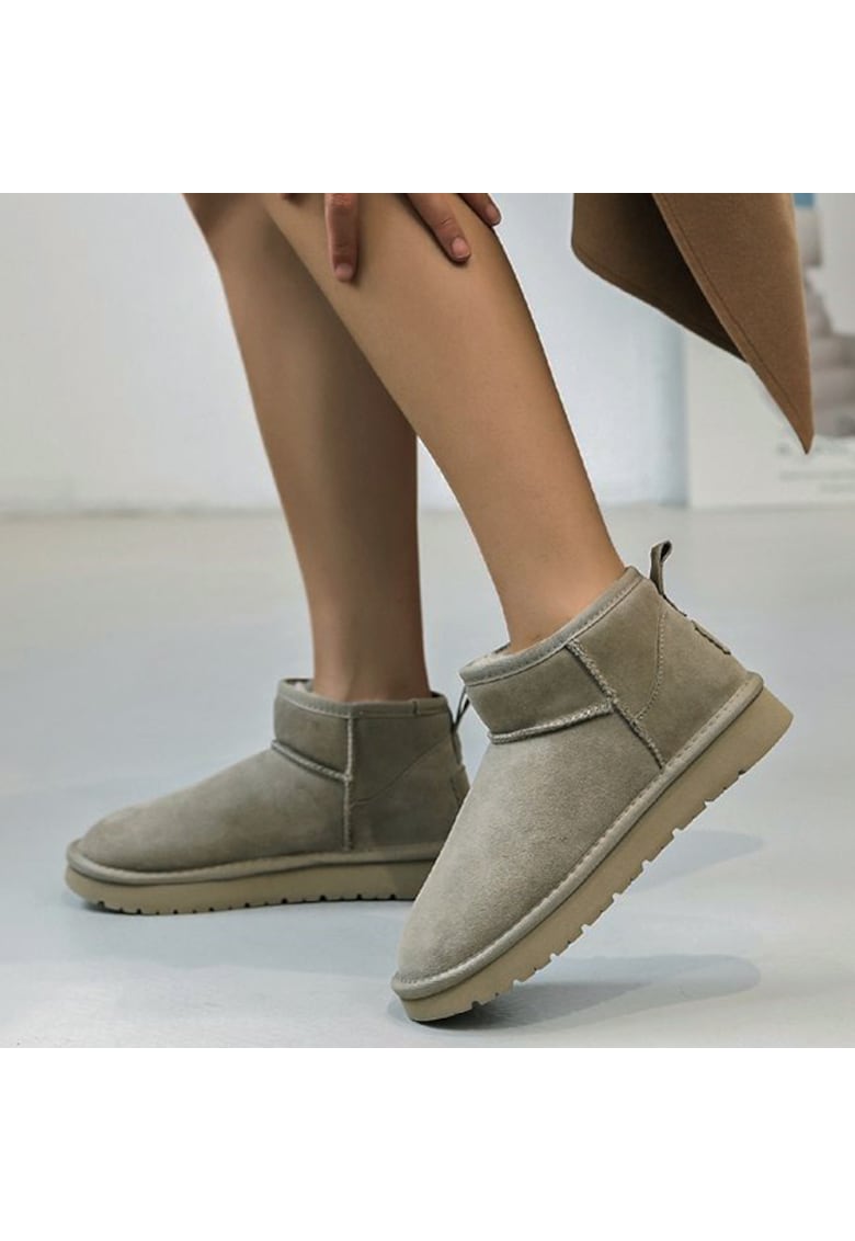 Дамски боти от естествена кожа B-JB1966 111 - Taupe 8745 - Сиво-кафяв