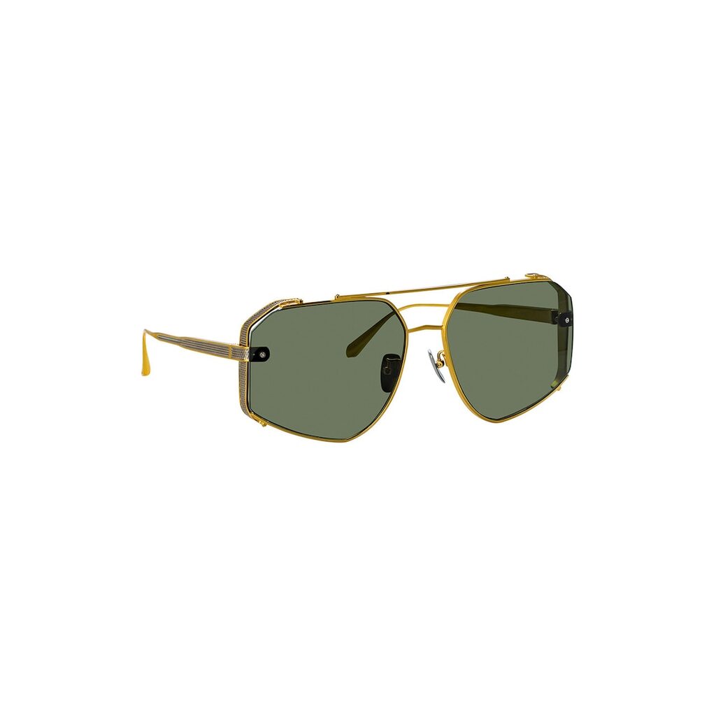Унисекс овални слънчеви очила Aviator - Златист