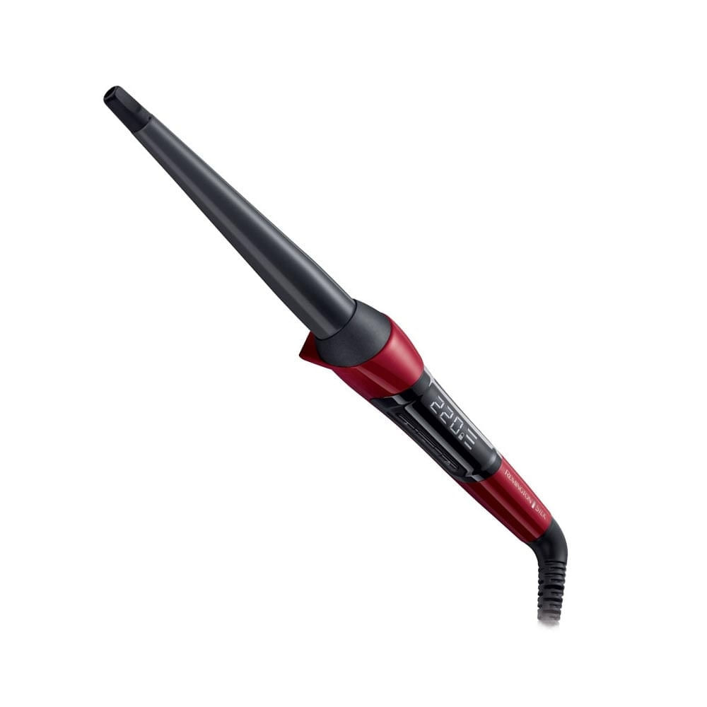 Маша за коса Remington CI96W1 Silk Curling Wand, LCD, 220C, Керамика, Авт. изключване, Червен/черен