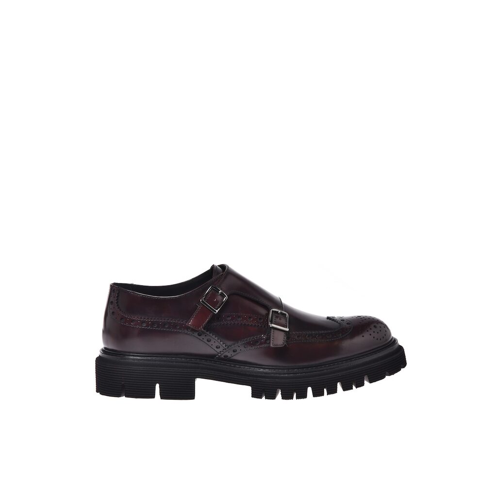 Кожени обувки Brogue - Бордо