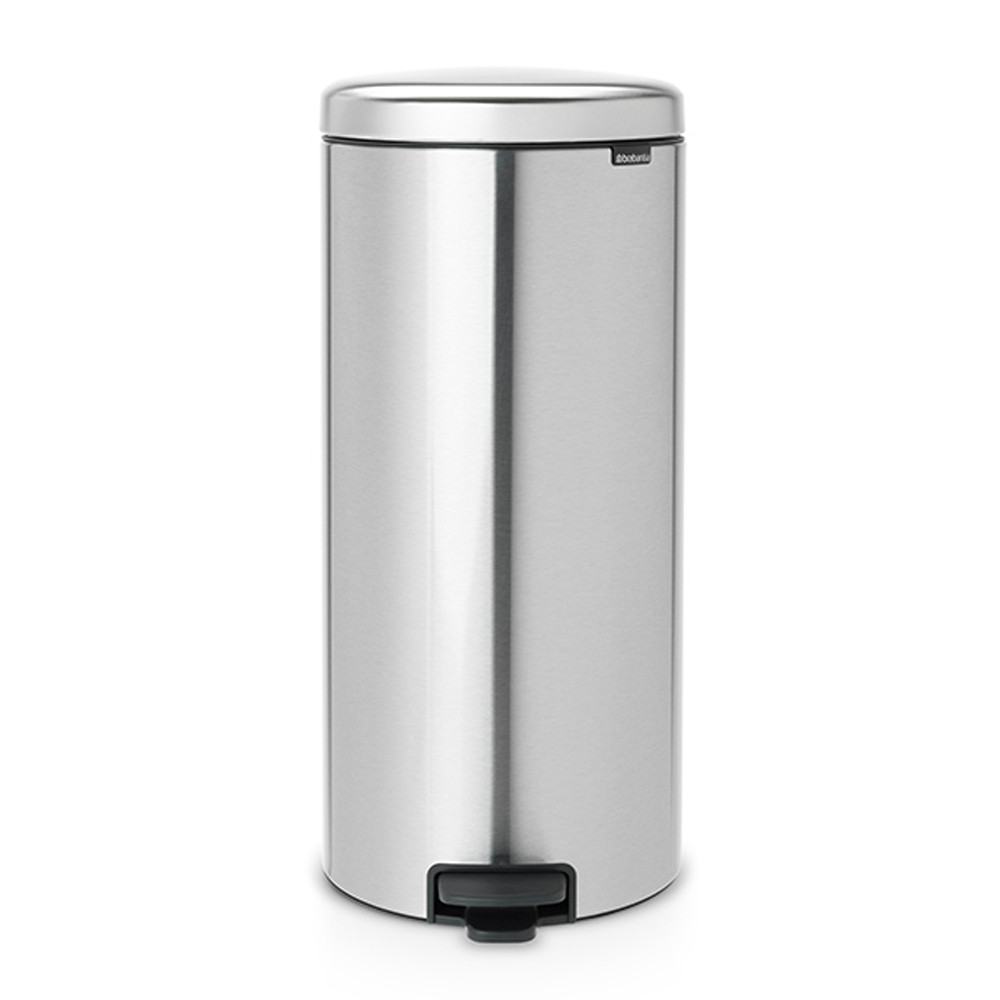 Кош за боклук с педал Brabantia NewIcon 649061, 30 л, Плавно затваряне, Противоплъзгаща основа, Устойчив на пръстови отпечатъци, Инокс/Мат