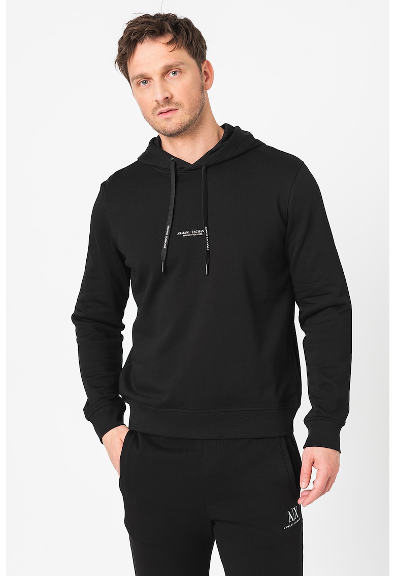 Памучно худи с лого - Черен елегантно ч… - Цена в shopmall.bg