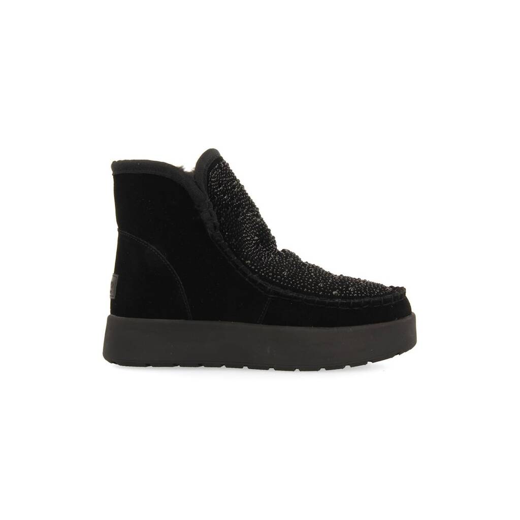 Велурени боти Cupar с лесно обуване - Черен