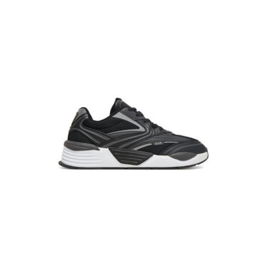 Мъжки кецове - Emporio Armani  305577603 - еко кожа - черен/сив