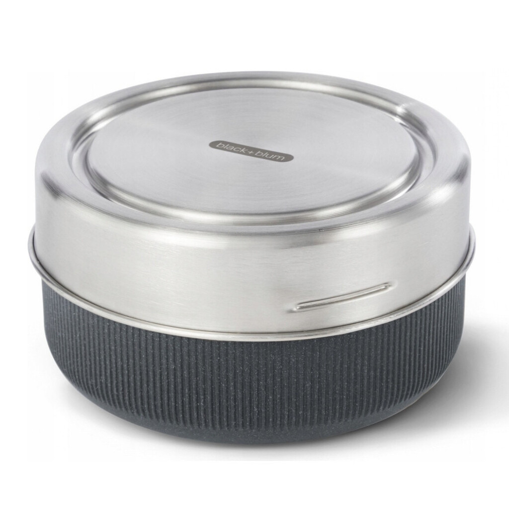 Стъклена кутия за обяд Black+Blum GR-LB-L015, 0.75 л, Съвместима с микровълнова и съдомиялна, Без BPA, Тъмносив