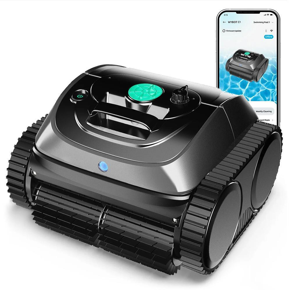 Безкабелен робот за почистване на басейни Wybot C1, 65W, SMART, За до 150 м2, 4 режима, Self-parking, Auto-reverse, IPX8, Черен