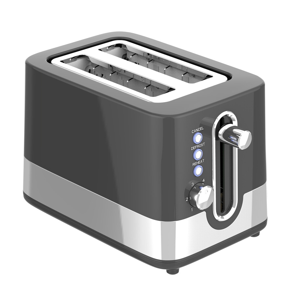 Тостер за хляб Oliver Voltz OV51440I, 800W, 6 степени, Центриране, Тавичка за трохи, Черен/инокс